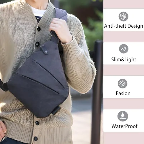 Anti Theft Crossbody Bags for Women Fanny Packs Purses Sling Bag with Adjustable Strap for Women Travel Essentials (Right, Gray)