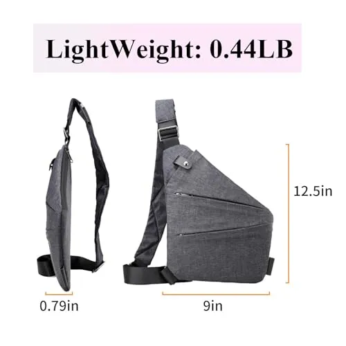 Anti Theft Crossbody Bags for Women Fanny Packs Purses Sling Bag with Adjustable Strap for Women Travel Essentials (Right, Gray)