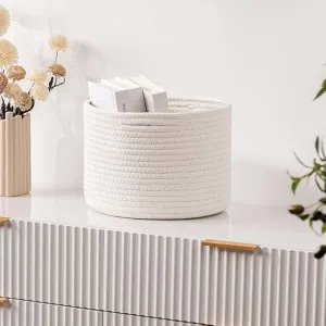 Arlet Natural Fiber Storage Basket - White