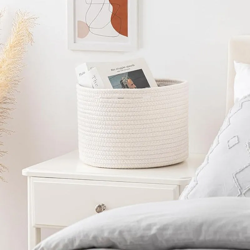 Arlet Natural Fiber Storage Basket - White
