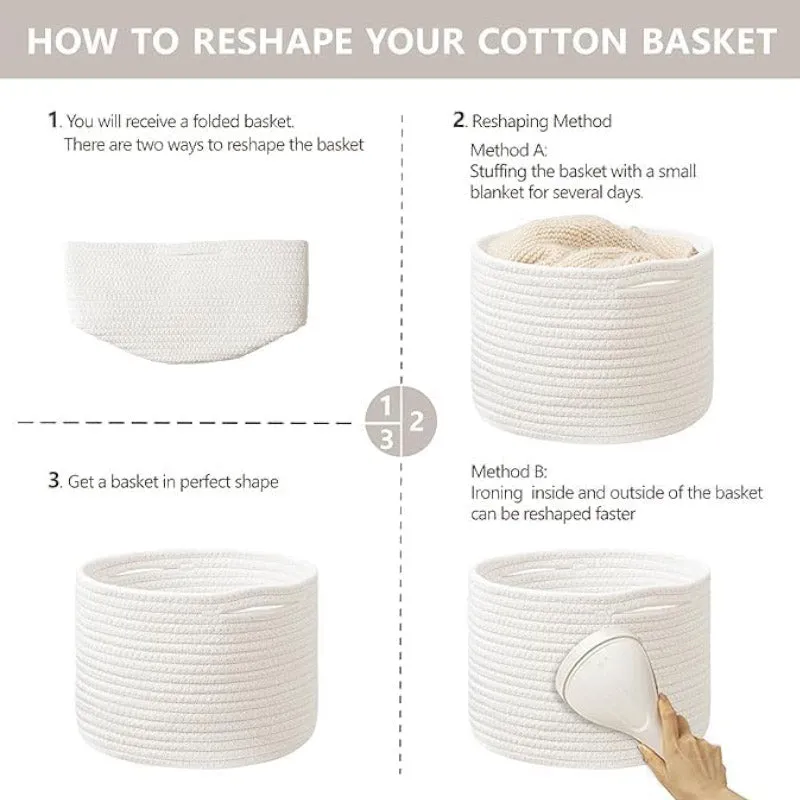 Arlet Natural Fiber Storage Basket - White