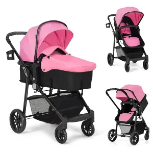 Baby Stroller, 2 in 1 Convertible Carriage Bassinet to Stroller