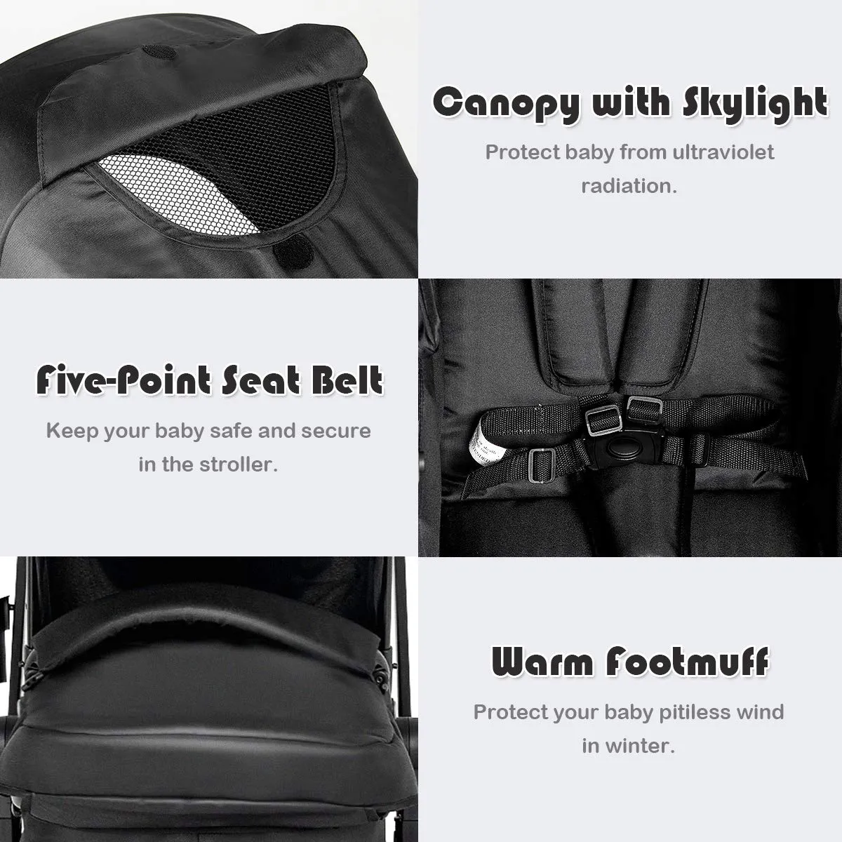 Baby Stroller, 2 in 1 Convertible Carriage Bassinet to Stroller