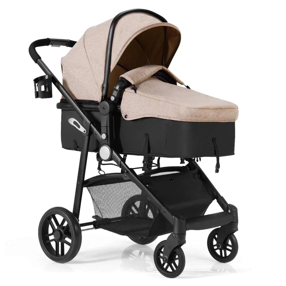 Baby Stroller, 2 in 1 Convertible Carriage Bassinet to Stroller