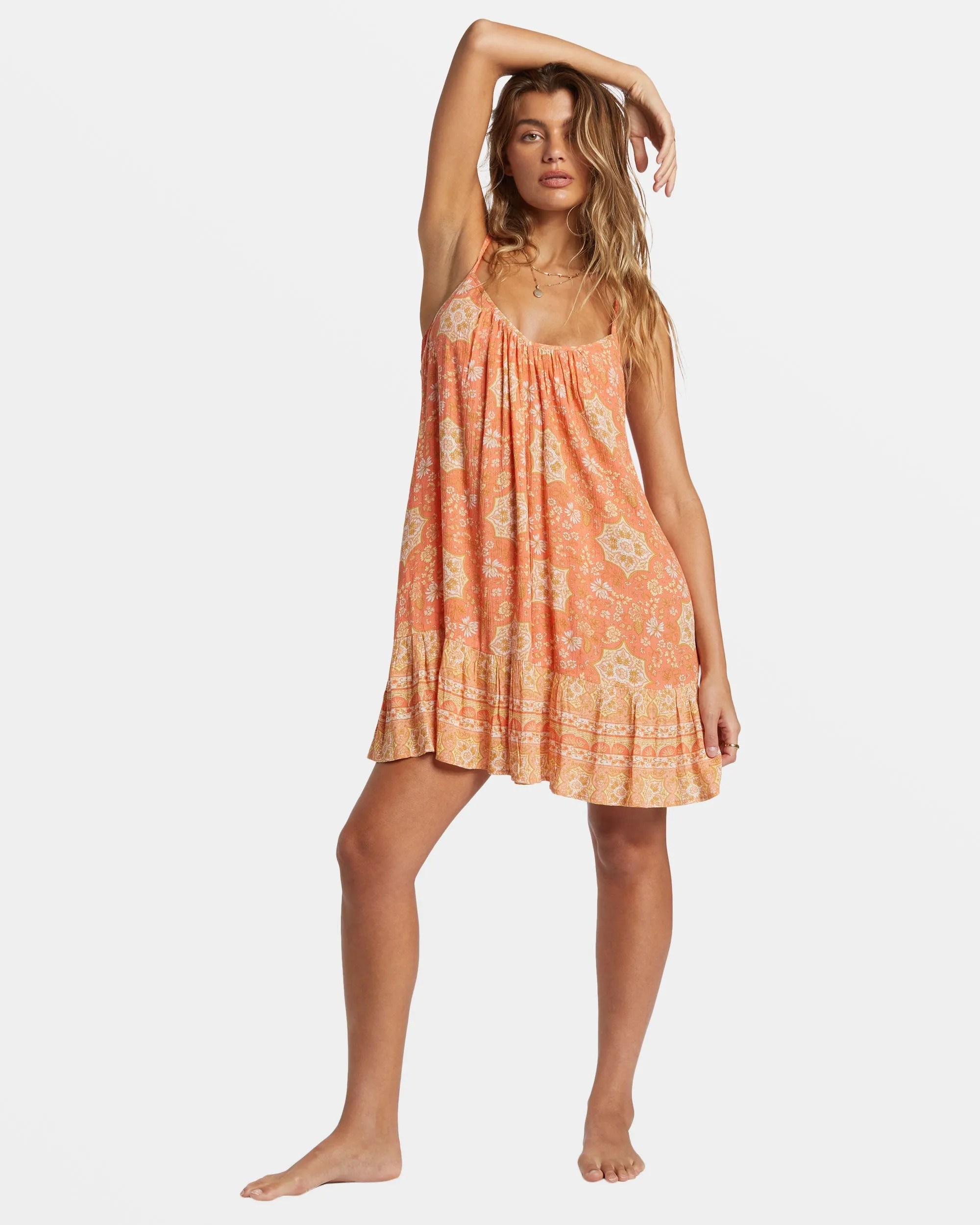 Beach Vibes Swim Cover Up - Sweet Papaya