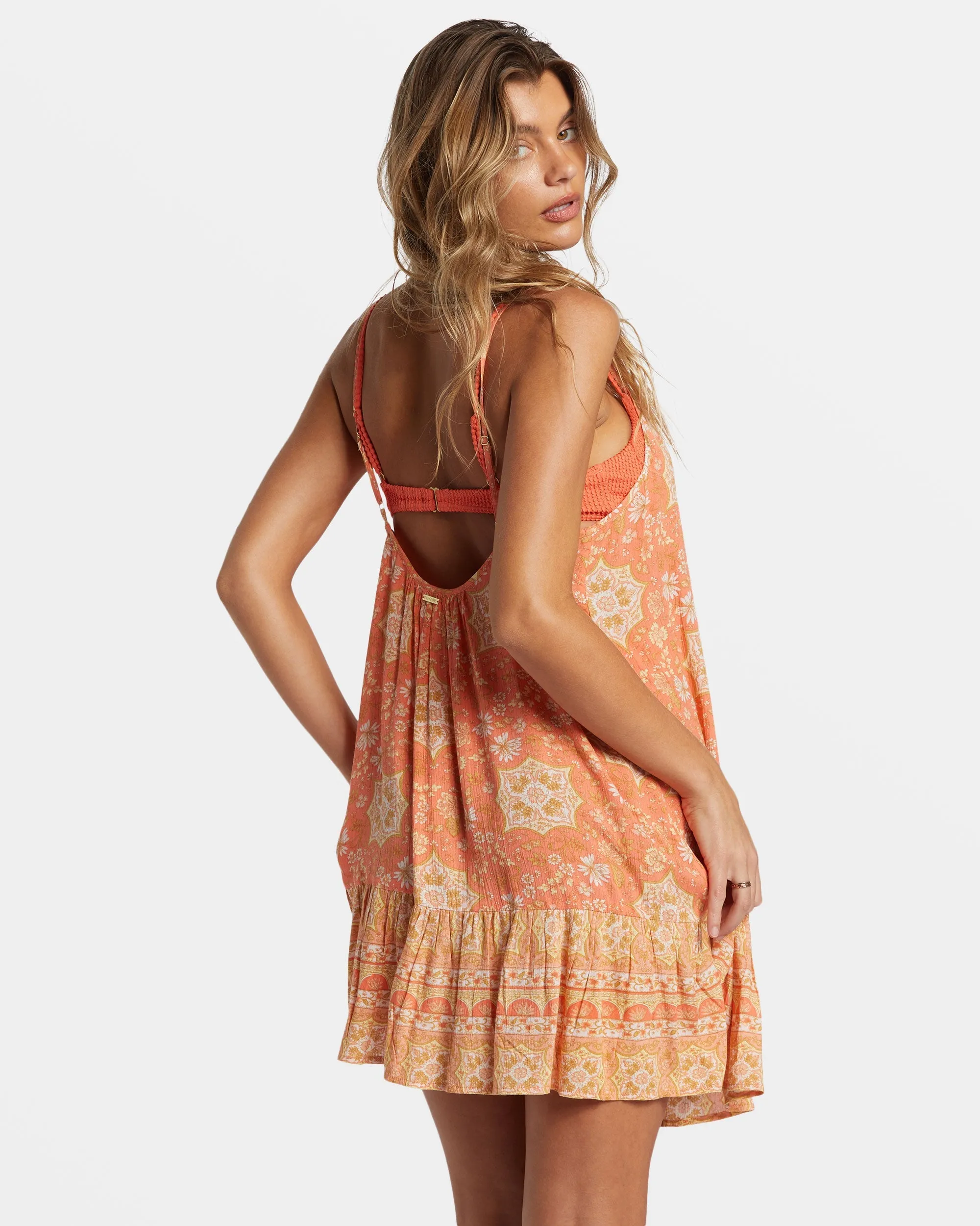 Beach Vibes Swim Cover Up - Sweet Papaya