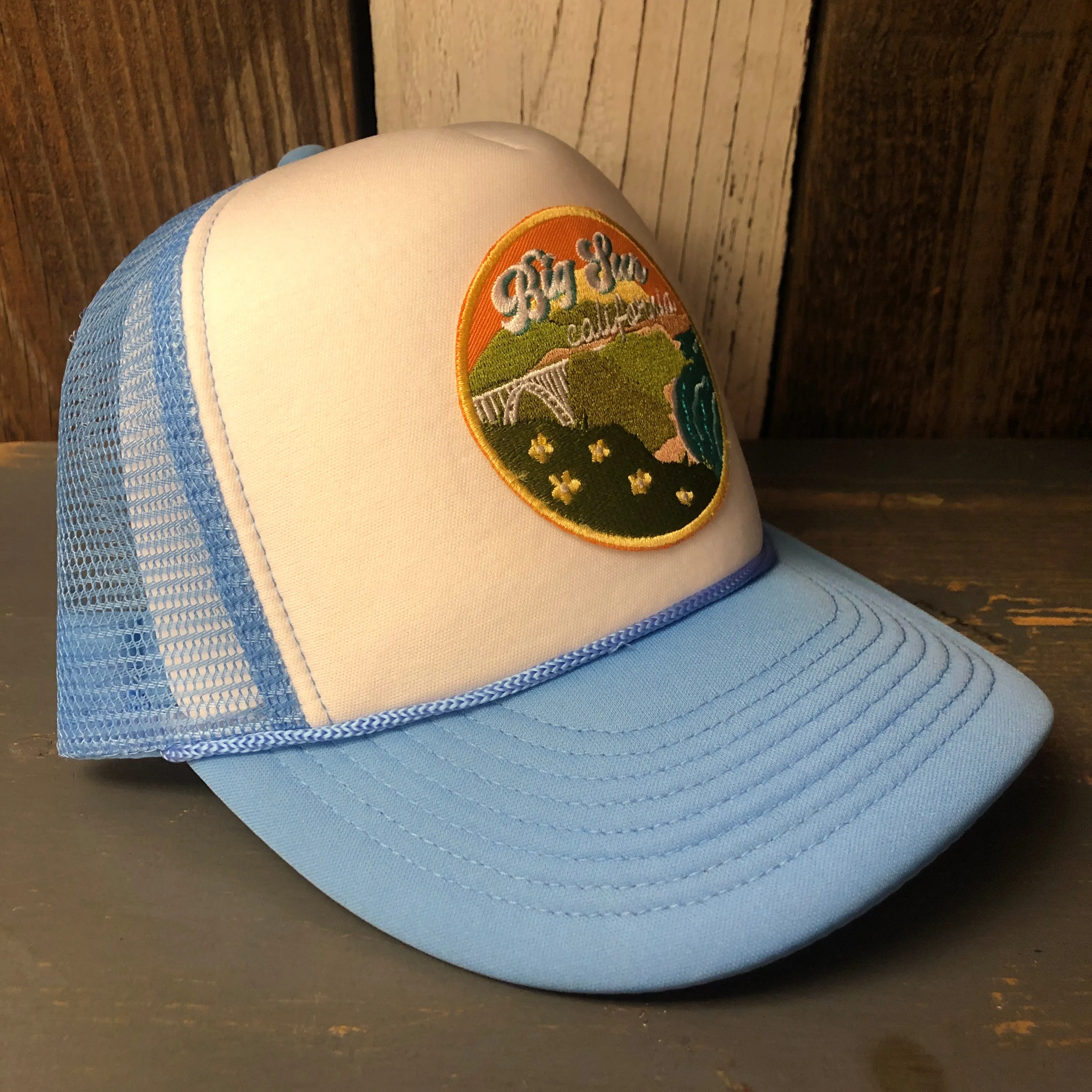 BIG SUR, CALIFORNIA High Crown Summer Foam Front/Mesh Back - Columbia Blue
