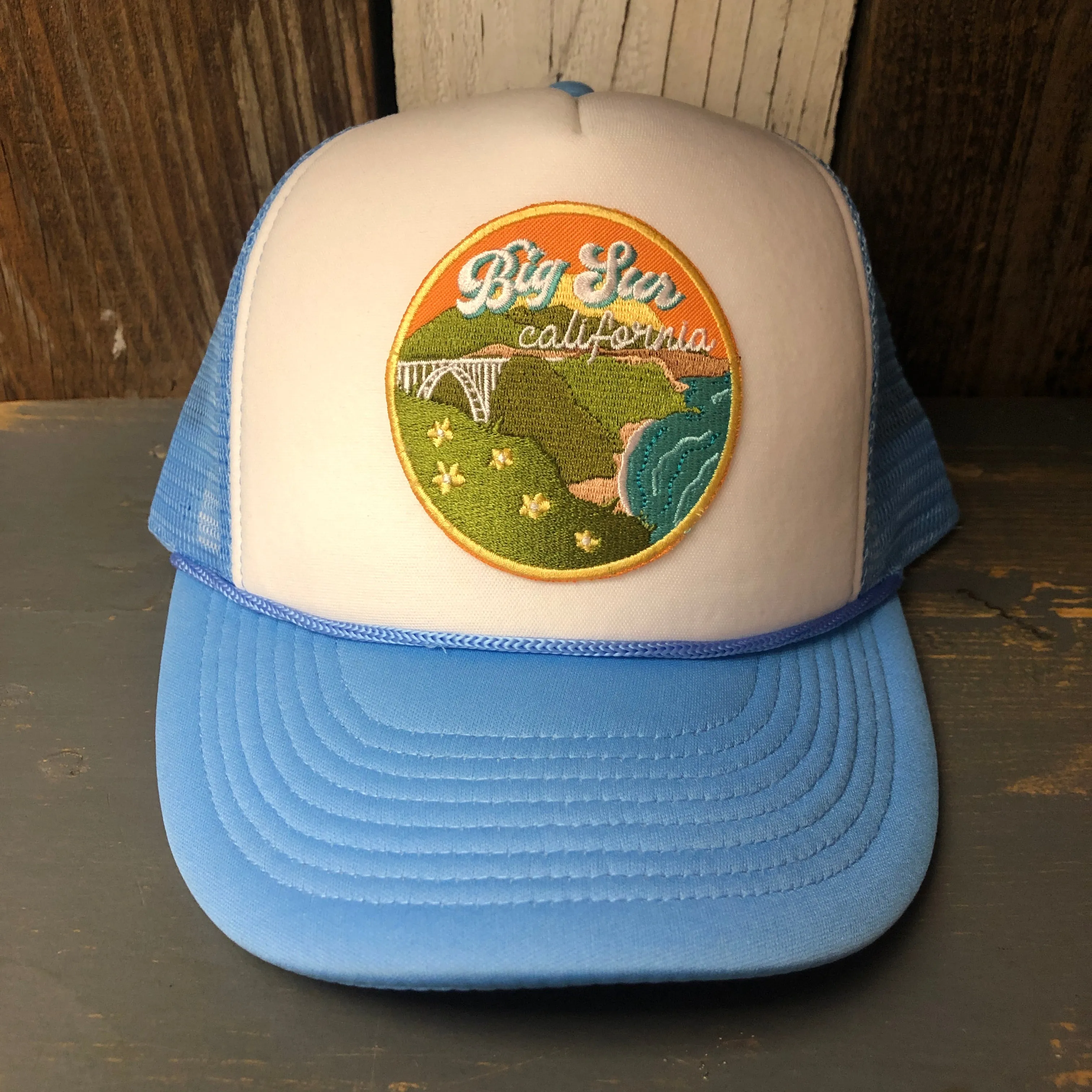 BIG SUR, CALIFORNIA High Crown Summer Foam Front/Mesh Back - Columbia Blue