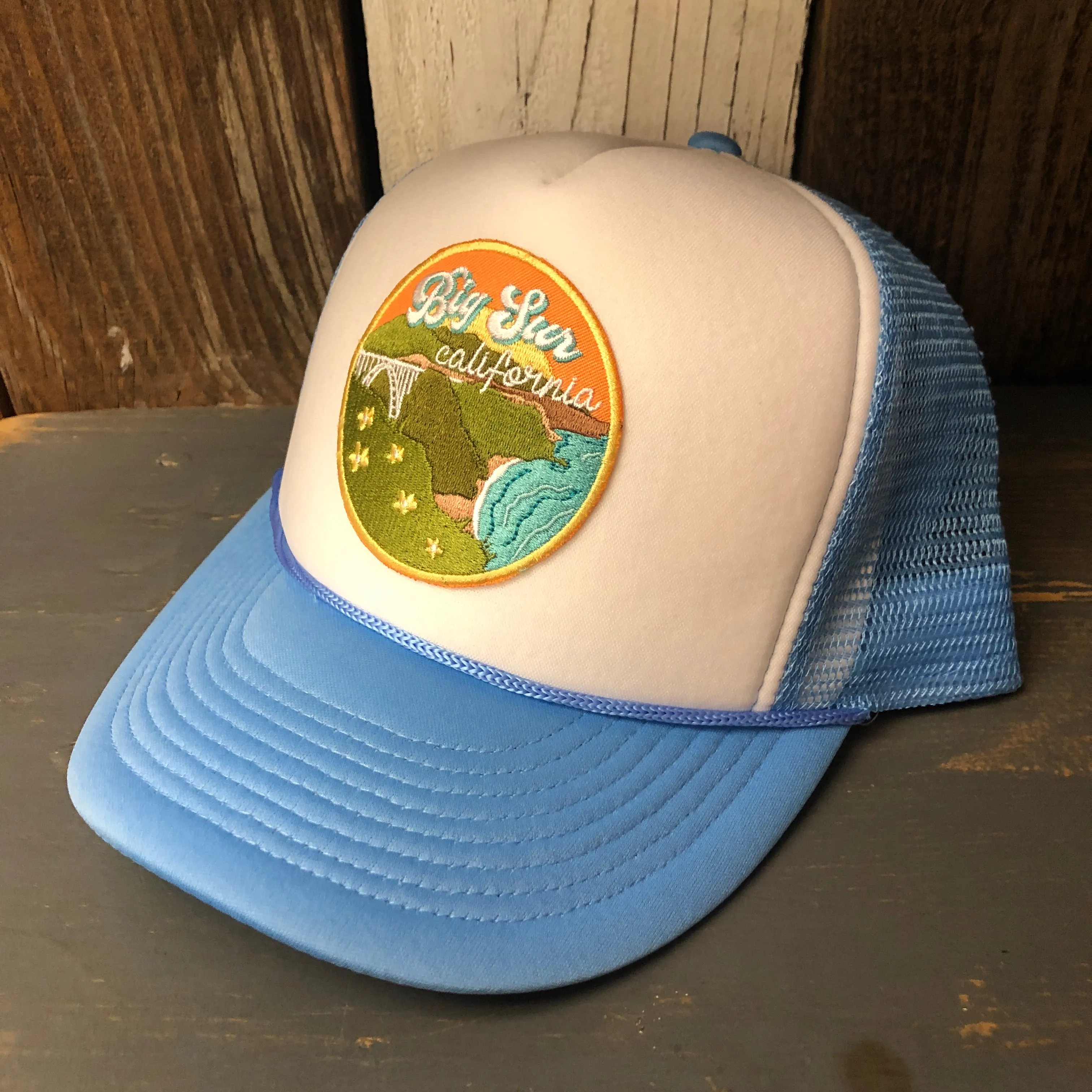 BIG SUR, CALIFORNIA High Crown Summer Foam Front/Mesh Back - Columbia Blue