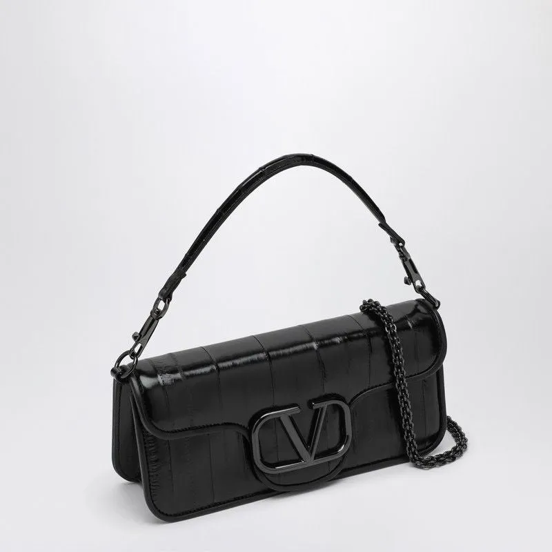 BLACK PATENT LEATHER LOCò SHOULDER BAG