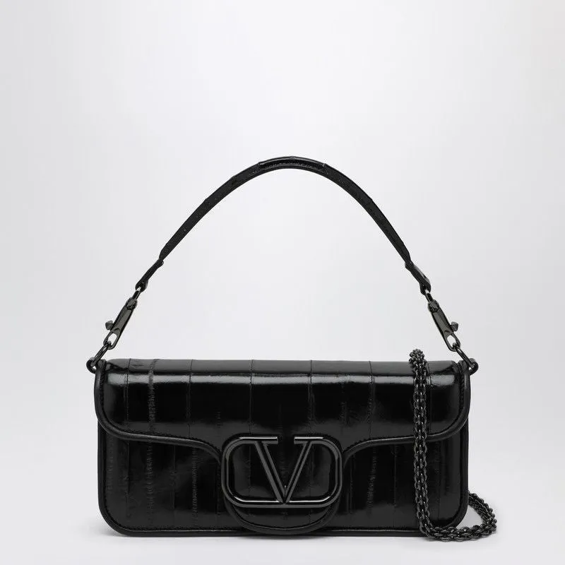 BLACK PATENT LEATHER LOCò SHOULDER BAG