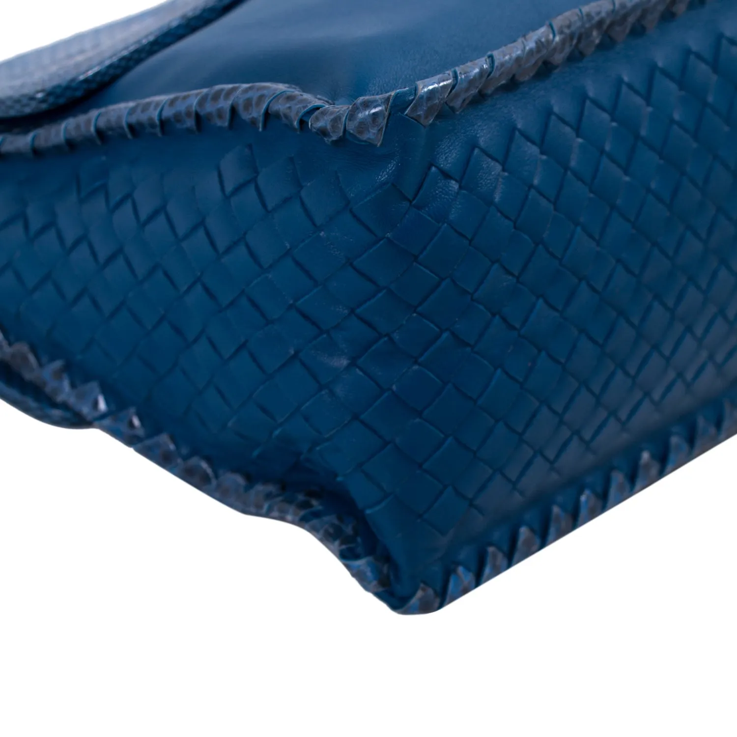 Bottega Veneta Intrecciato Trim Snakeskin Bag
