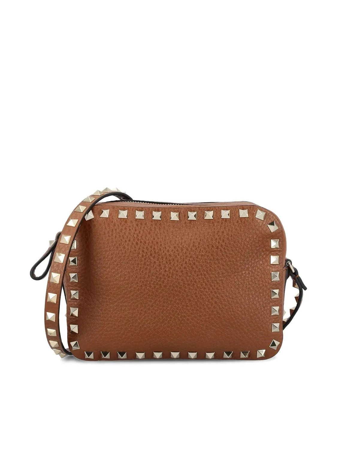 CAMEL CROSSBODY GOLDEN LOGO ZIP STUDS
