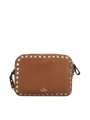 CAMEL CROSSBODY GOLDEN LOGO ZIP STUDS