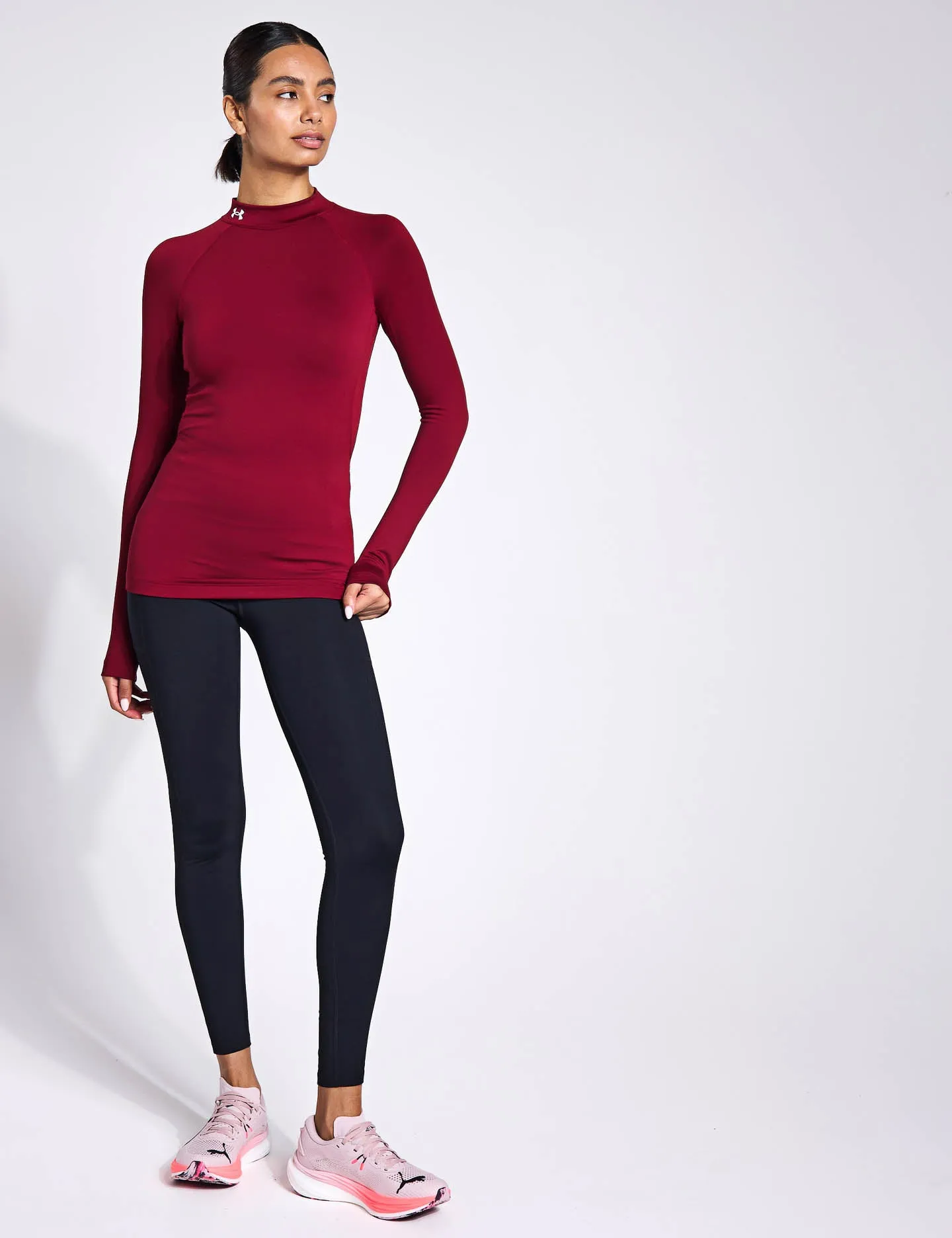ColdGear Authentics Mock Neck - Cardinal/White