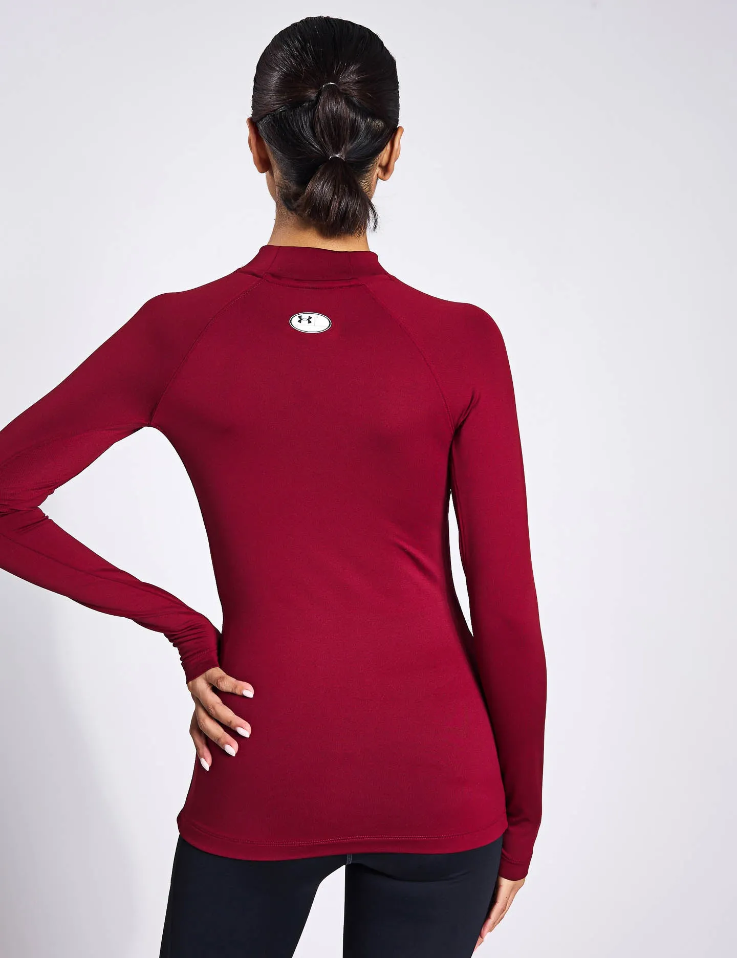 ColdGear Authentics Mock Neck - Cardinal/White