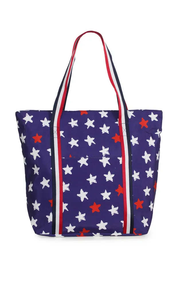 EBB10968US AMERICAN FLAG PRINT TOTE BAG