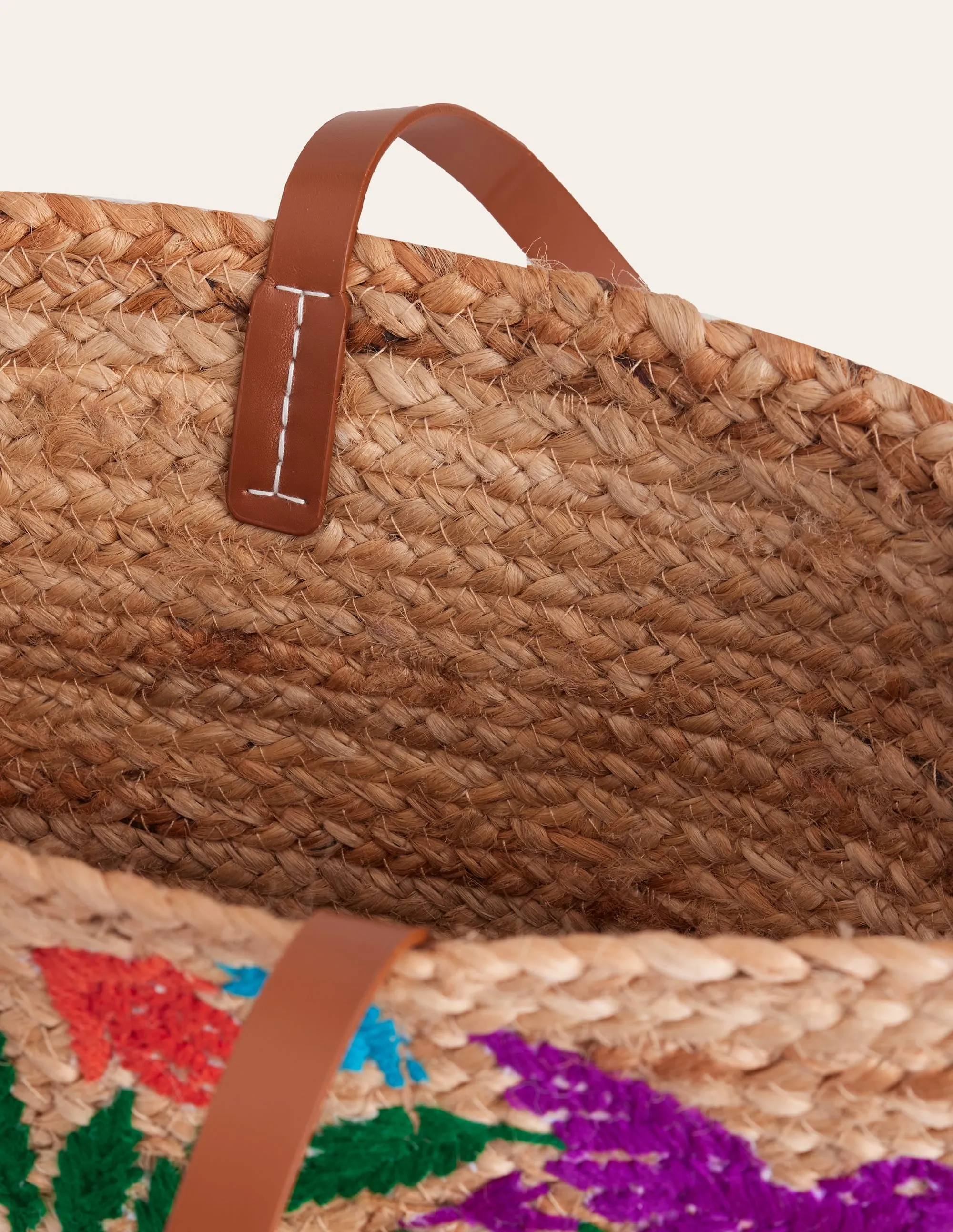 Embroidered Basket Bag-Parrot Embroidery
