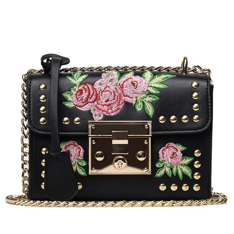 Embroidery Floral Women Bags Luxury Designer Handbags