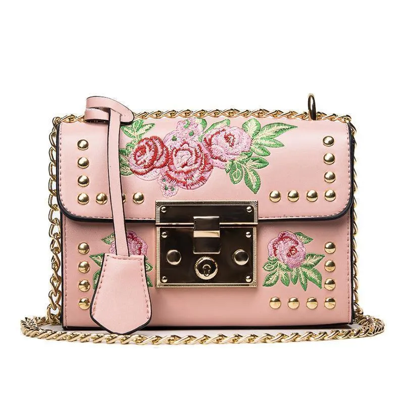 Embroidery Floral Women Bags Luxury Designer Handbags