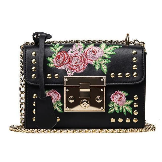 Embroidery Floral Women Bags Luxury Designer Handbags