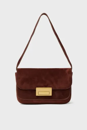 Espresso Suede Stefania Bag