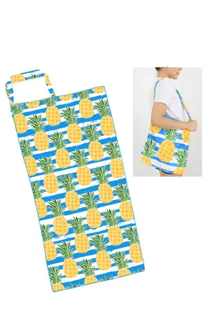 ETW10180 2 in 1 Pineapple Pattern Beach Towel & Beach Bag