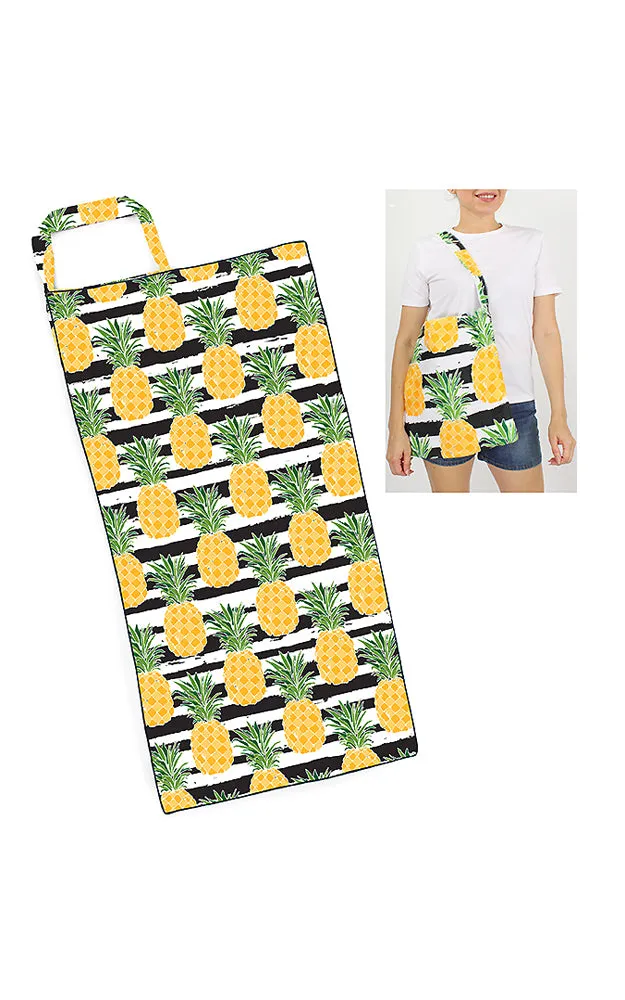 ETW10180 2 in 1 Pineapple Pattern Beach Towel & Beach Bag