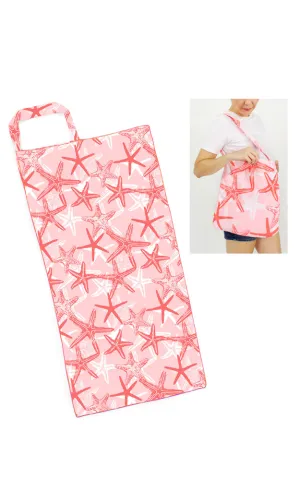 ETW10184 2 in 1 Starfish Pattern Beach Towel & Beach Bag