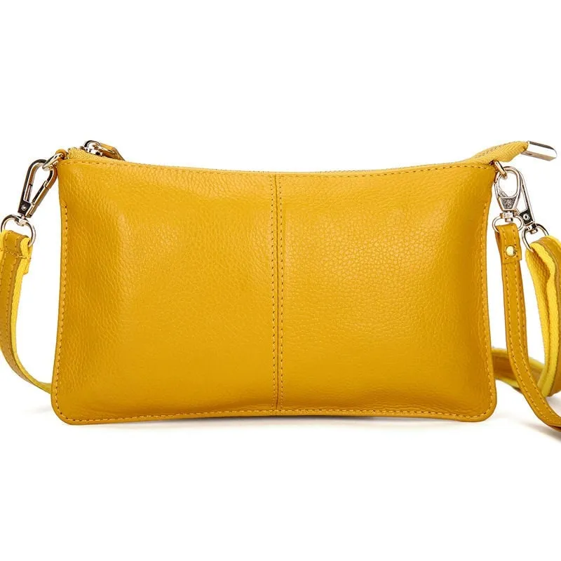 Fashion Women's Genuine Leather Crossbody Bags Candy Color