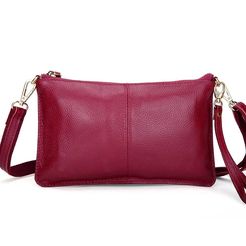 Fashion Women's Genuine Leather Crossbody Bags Candy Color