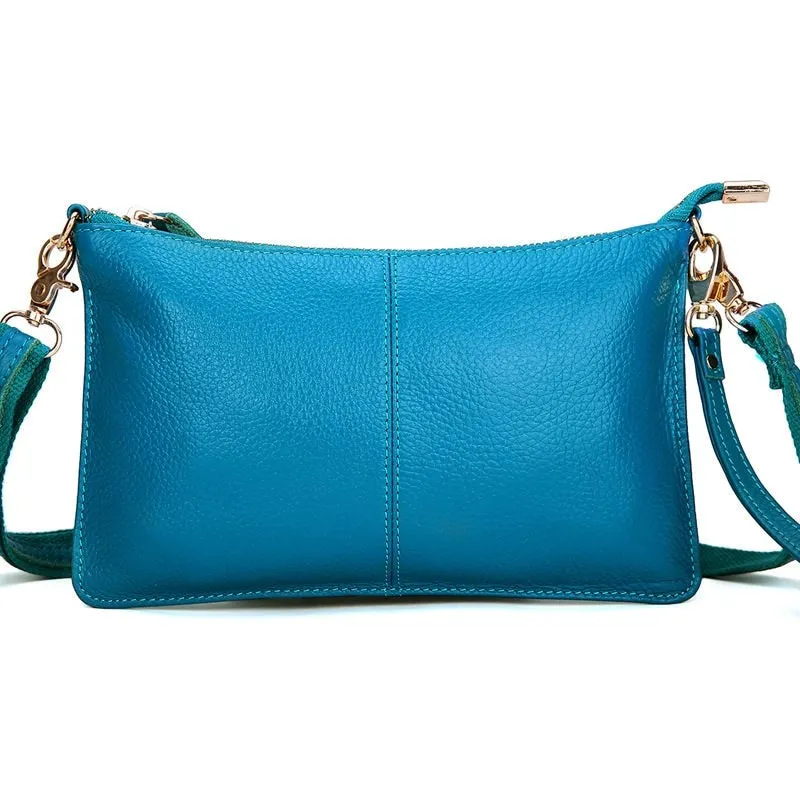 Fashion Women's Genuine Leather Crossbody Bags Candy Color