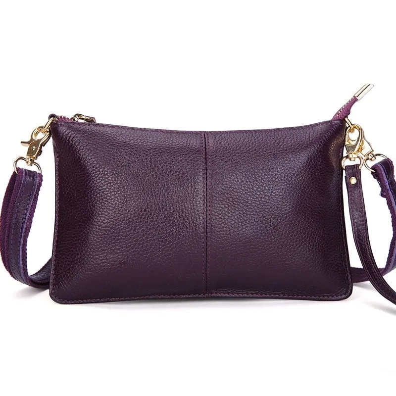 Fashion Women's Genuine Leather Crossbody Bags Candy Color