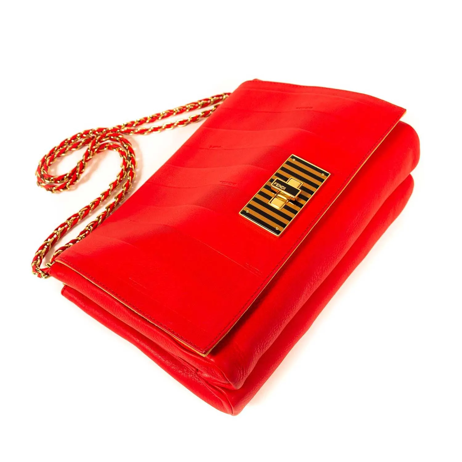 Fendi Claudia Leather Large Flap