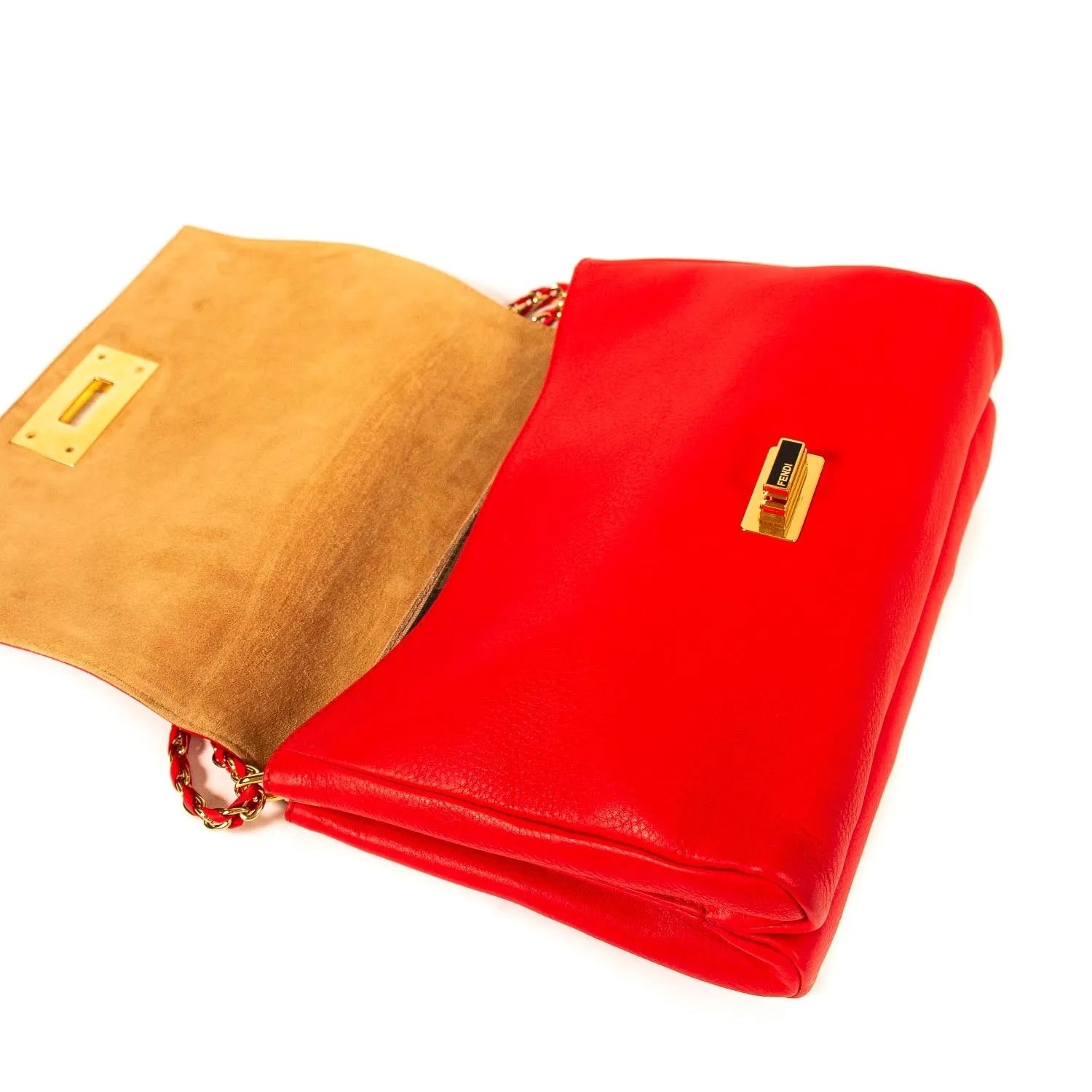 Fendi Claudia Leather Large Flap