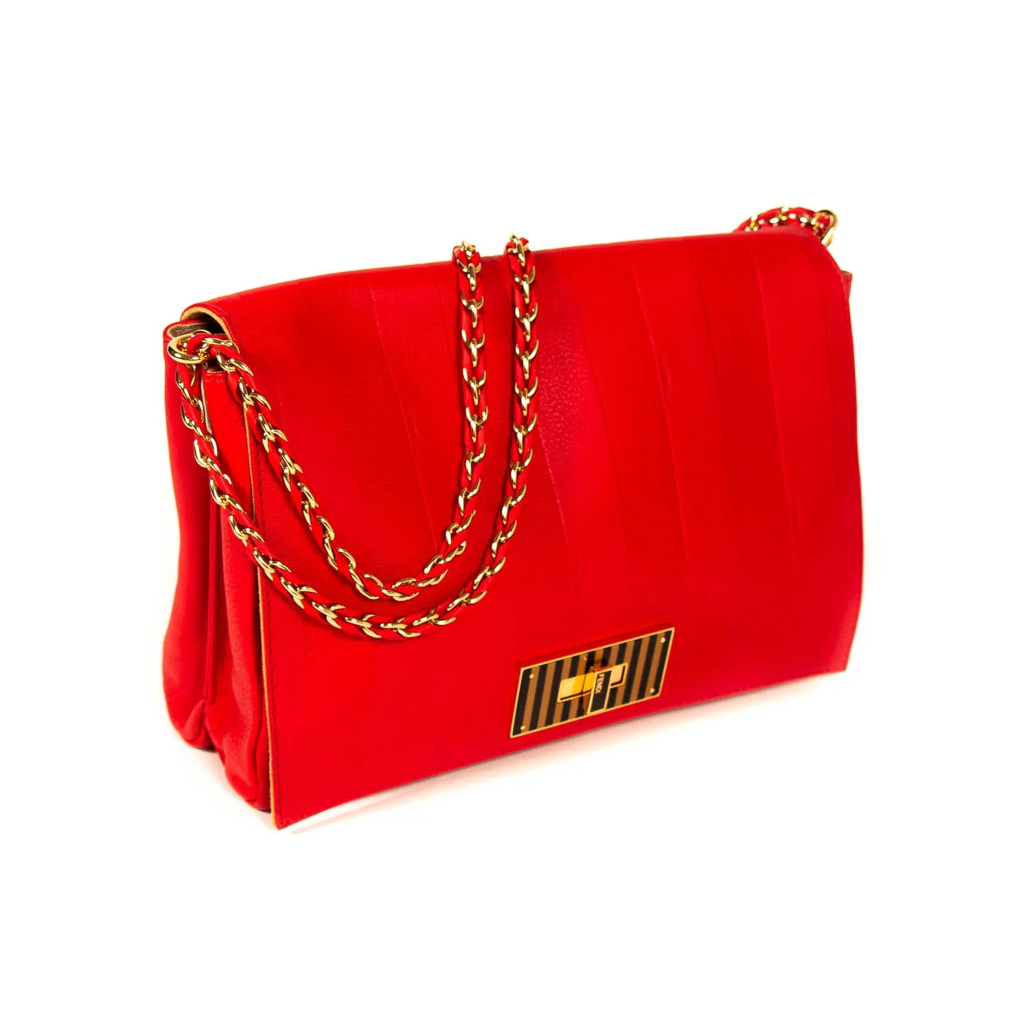 Fendi Claudia Leather Large Flap