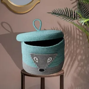 Foxo Charm Natural Fiber Kids Storage Basket