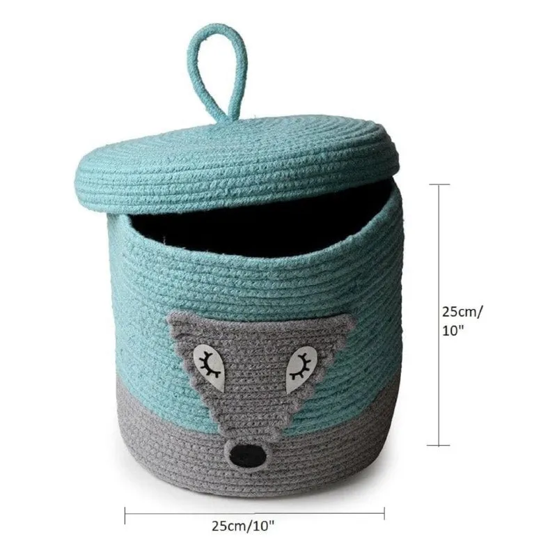 Foxo Charm Natural Fiber Kids Storage Basket