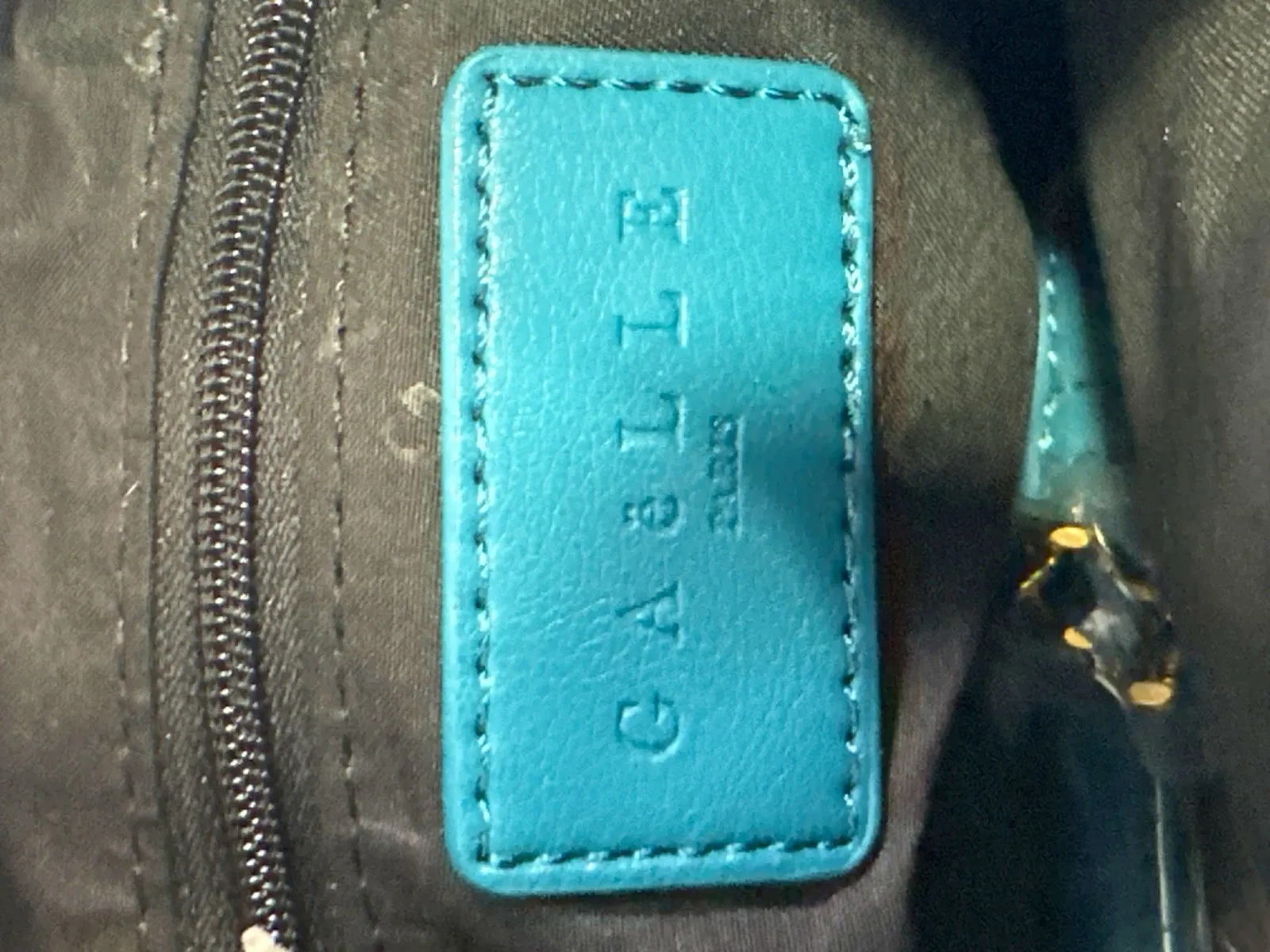 GALLE Paris Teal Patchwork Chain Shoulder Bag