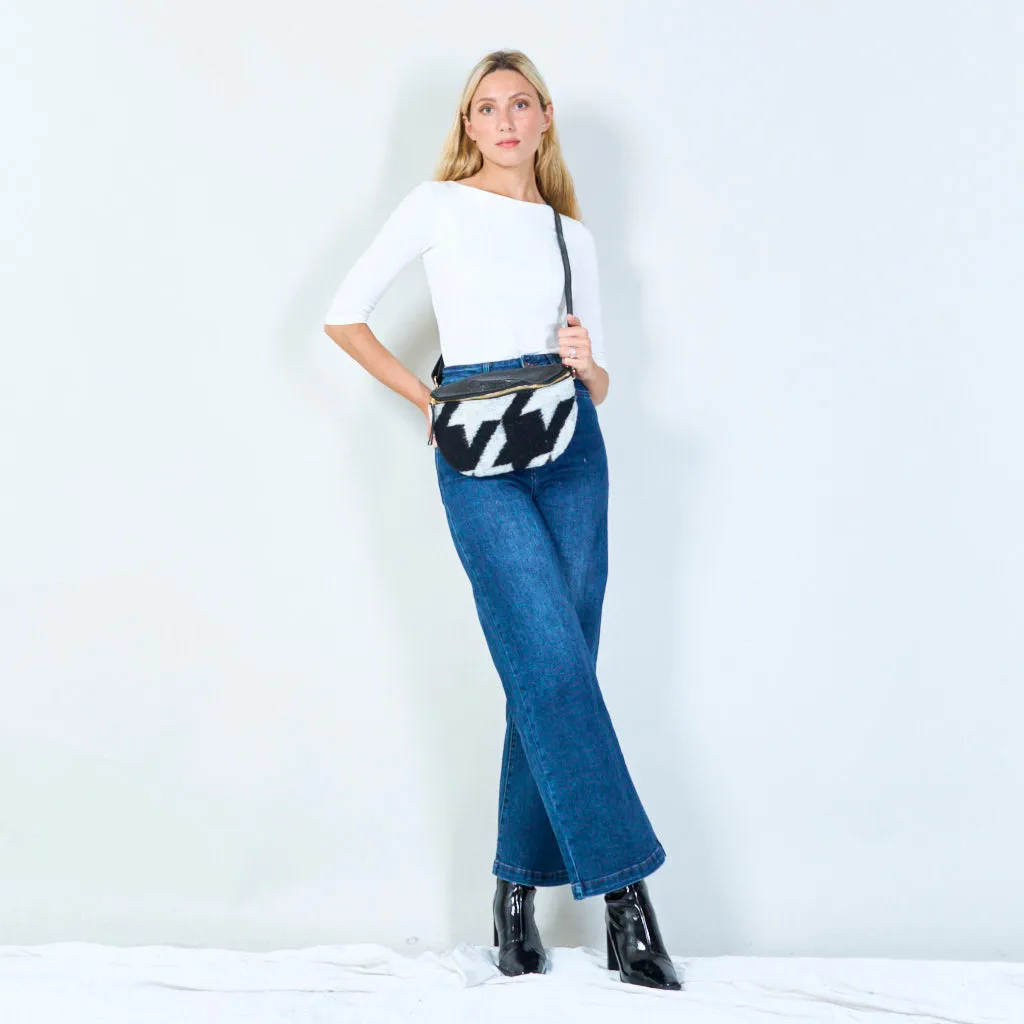 Geometric wool crossbody bag wholesale
