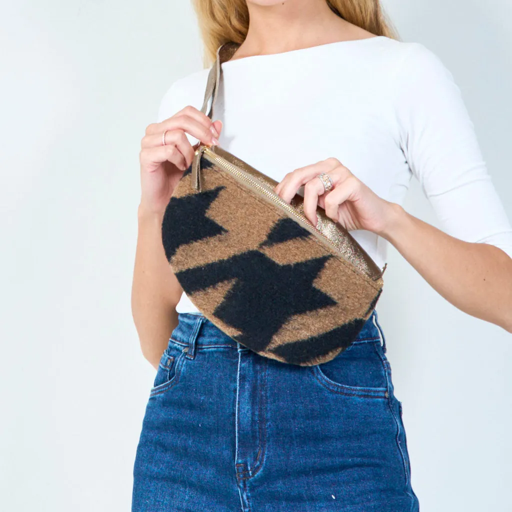 Geometric wool crossbody bag wholesale