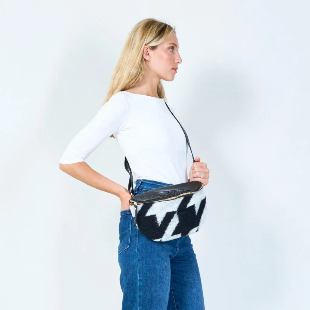 Geometric wool crossbody bag wholesale