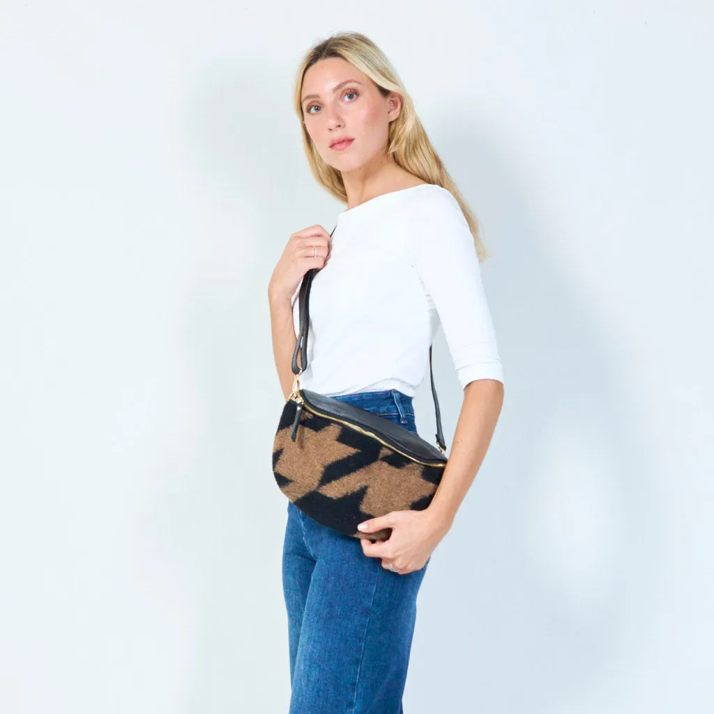 Geometric wool crossbody bag wholesale