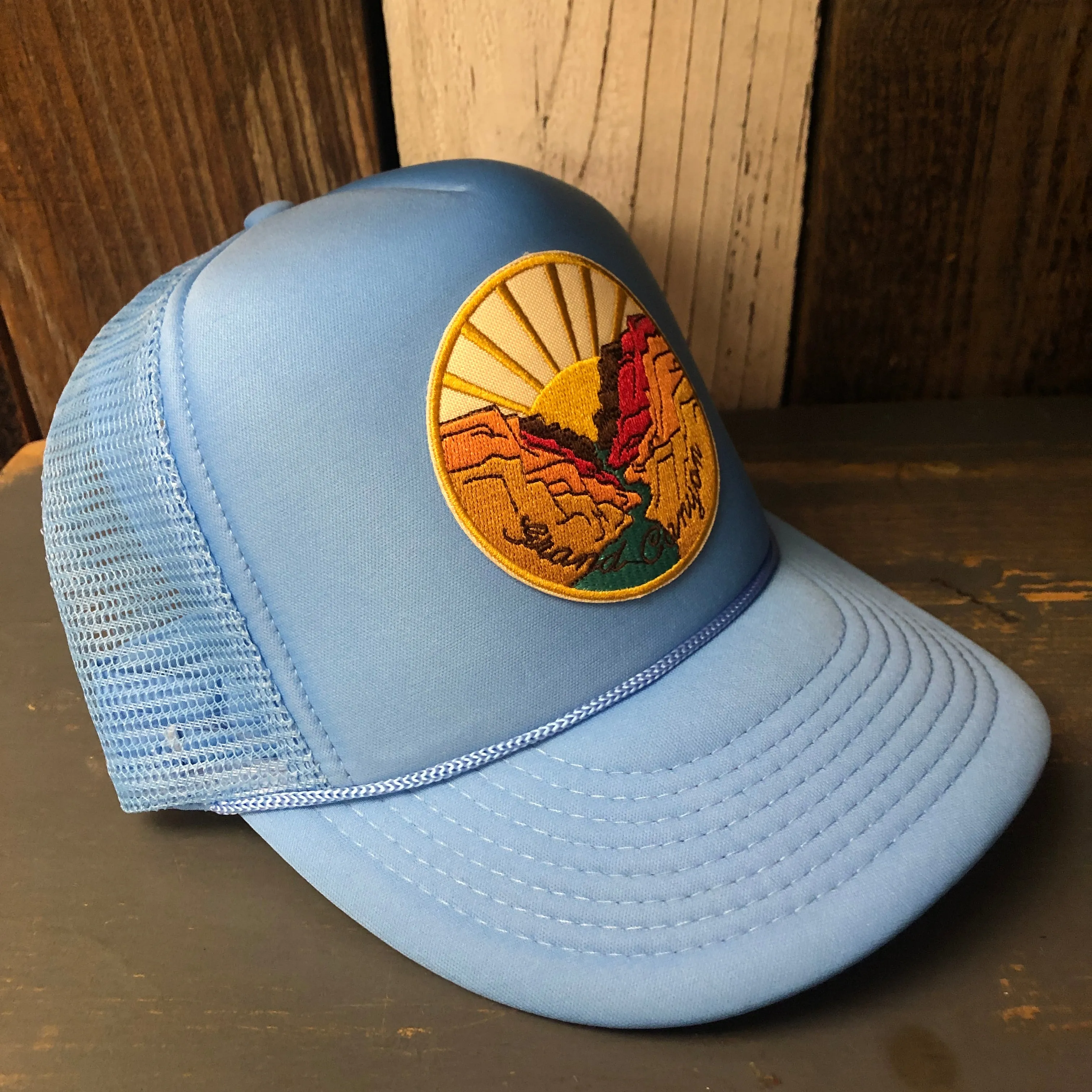 GRAND CANYON NATIONAL PARK High Crown Summer Foam Front/Mesh Back - Columbia Blue