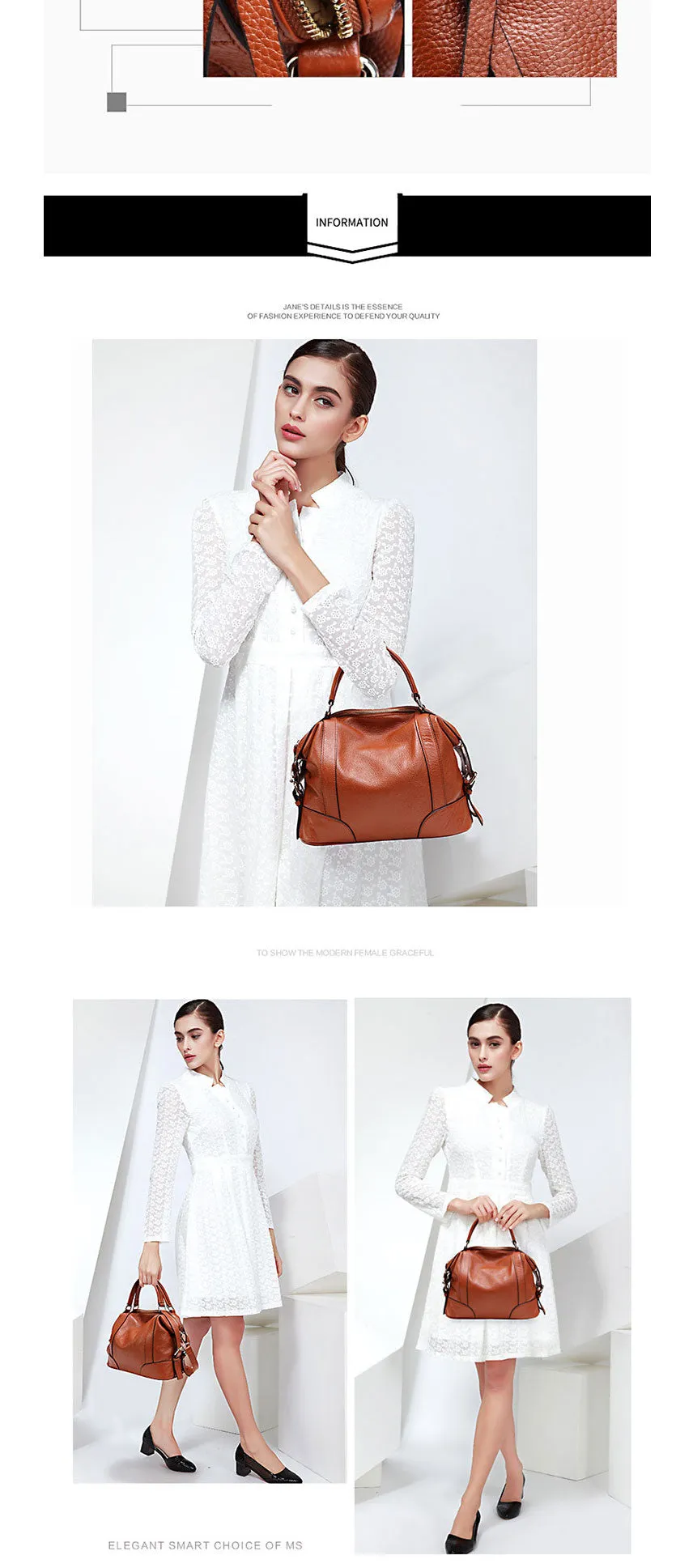 Great Bag for Everyday Women Genuine Leather Handbag Shoulder Bags Casual Women Bag Totes