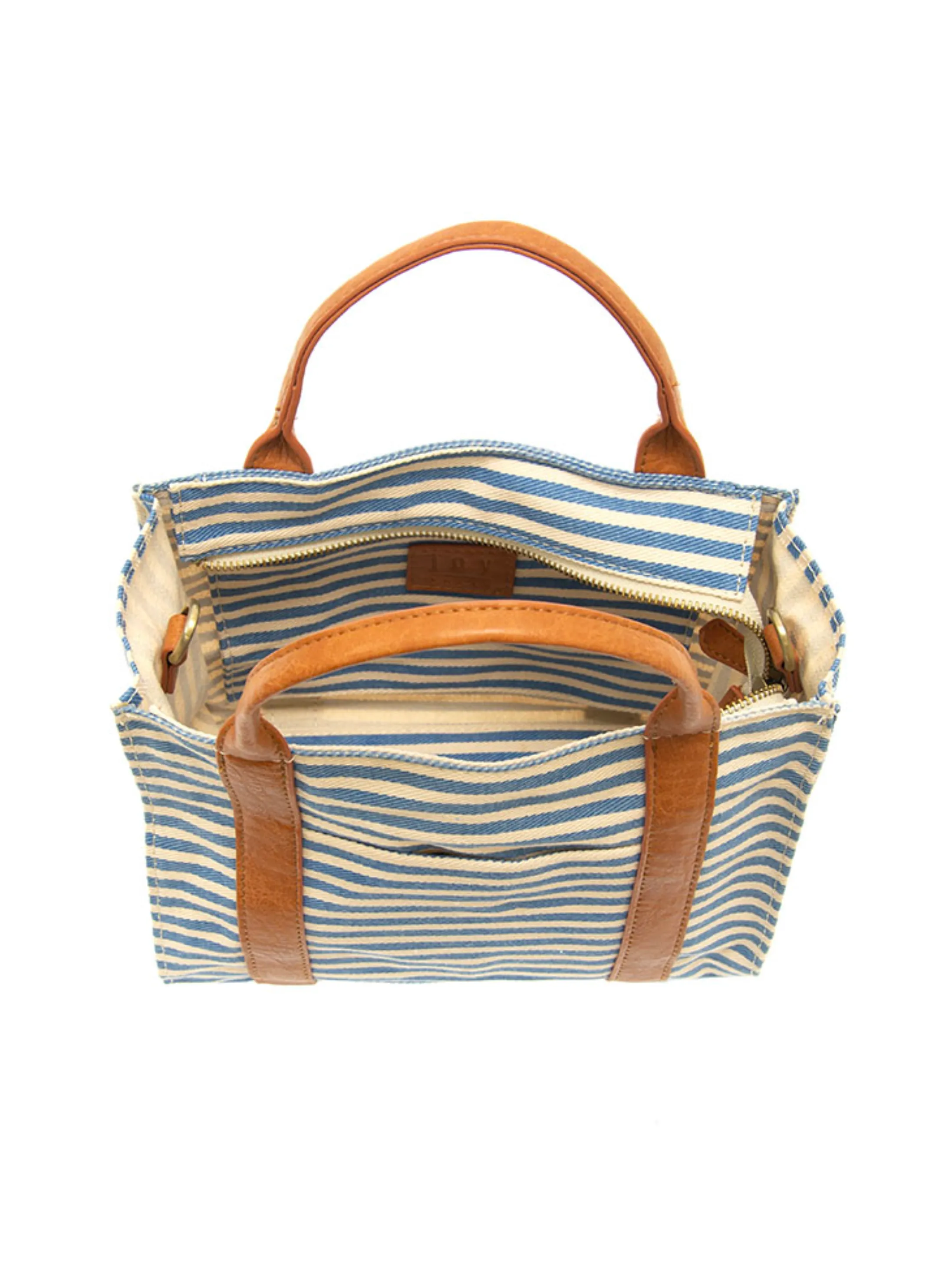 Gwen Striped Canvas Tote [Navy/White-L8169]