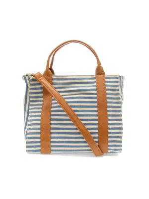 Gwen Striped Canvas Tote [Navy/White-L8169]