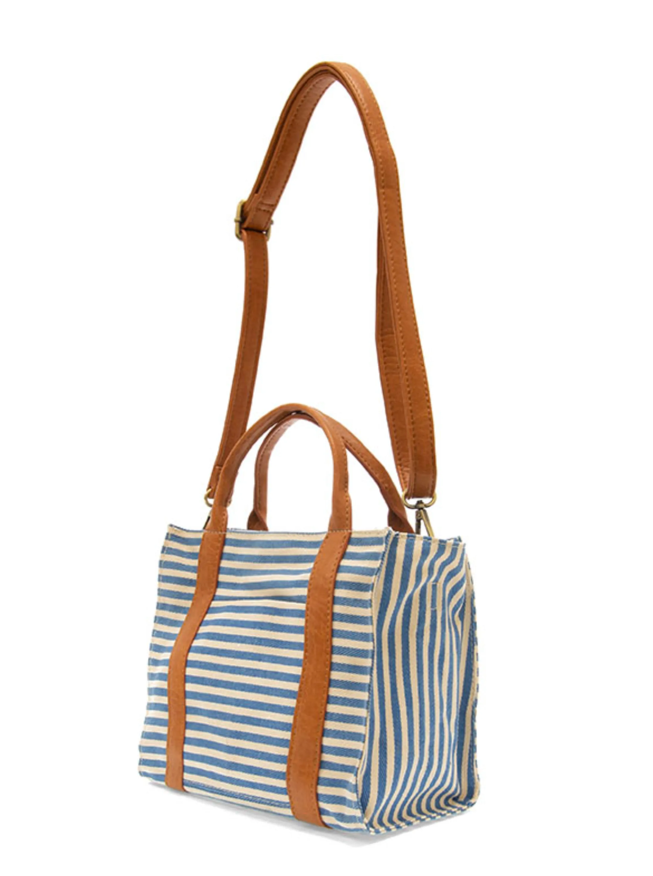 Gwen Striped Canvas Tote [Navy/White-L8169]
