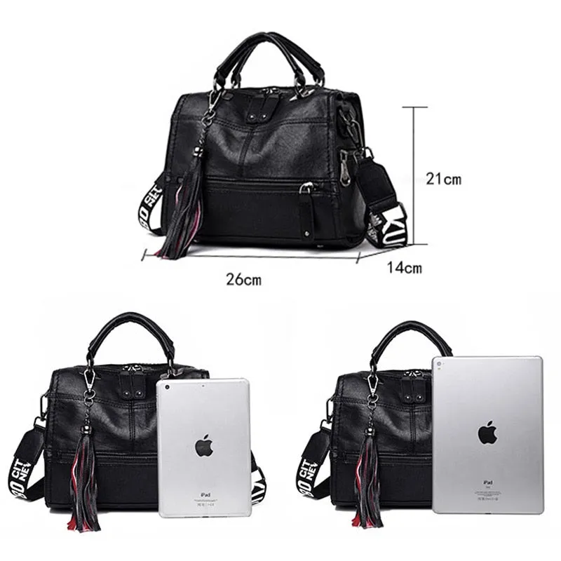 High Quality Leather Tassel Luxury Brand Handbags Women Bags Designer