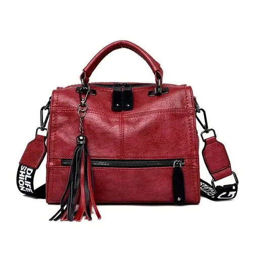 High Quality Leather Tassel Luxury Brand Handbags Women Bags Designer